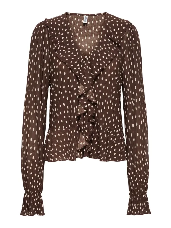 ONLY ONLY Bluza 'ONLKafie'  rjava / volneno bela