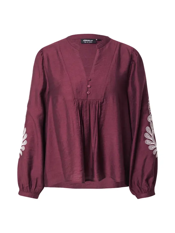 ONLY ONLY Bluza 'ONLKana'  vinsko rdeča / bela
