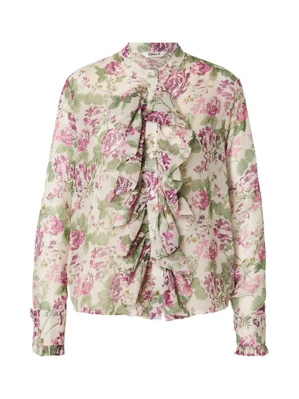 ONLY ONLY Bluza 'ONLLISA-PENINNA'  bež / kremna / zelena / majnica