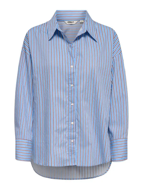 ONLY ONLY Bluza 'ONLOregon'  svetlo modra / temno rjava / bela