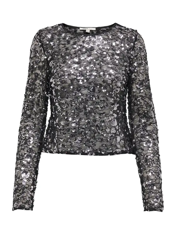ONLY ONLY Bluza 'ONLPalema'  črna / srebrna