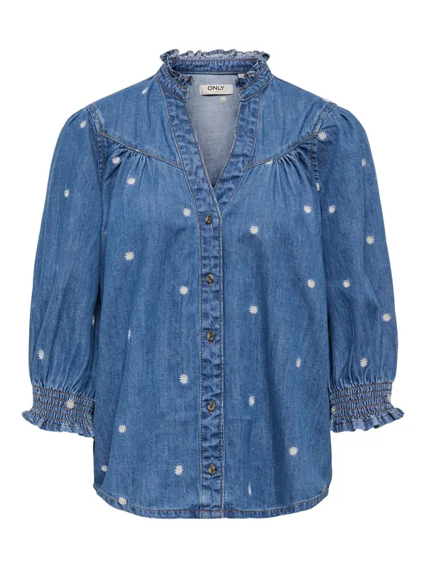 ONLY ONLY Bluza 'ONLRAYA DAISY'  moder denim / rumena / bela