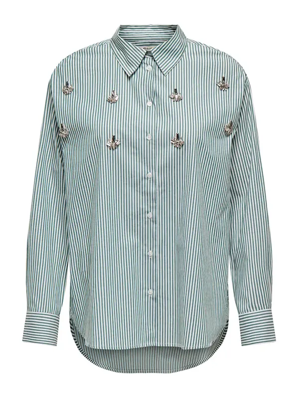 ONLY ONLY Bluza 'ONLTRINE'  temno zelena / bela