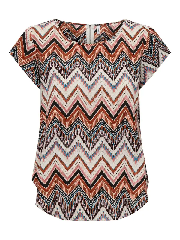 ONLY ONLY Bluza  rjava / roza / črna / bela