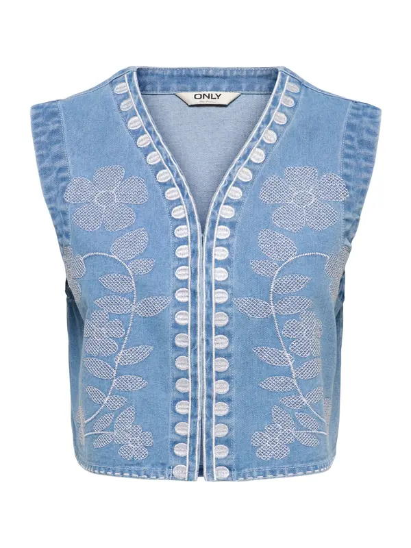 ONLY ONLY Brezrokavnik 'ONLNoella'  moder denim / bela