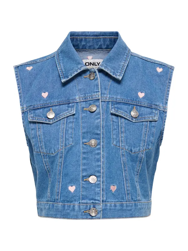 ONLY ONLY Brezrokavnik 'ONLVEGA'  moder denim / srebrna