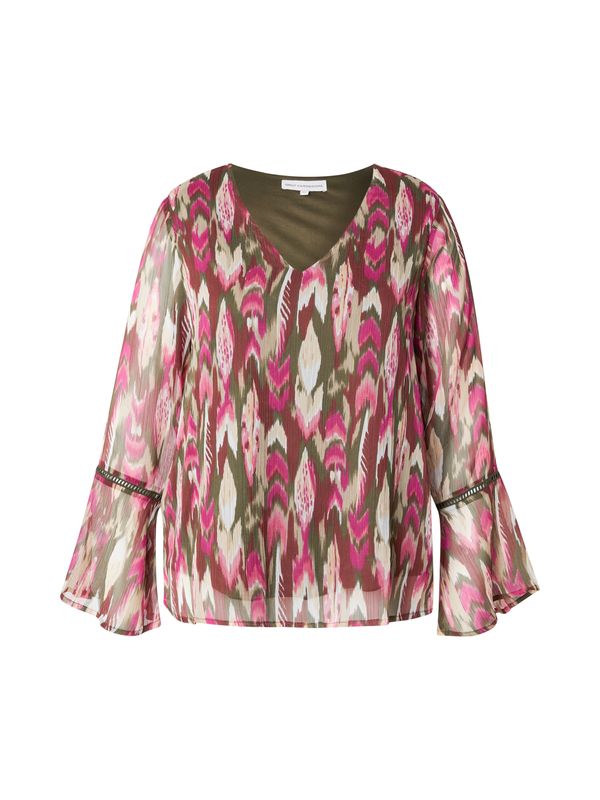 ONLY Carmakoma ONLY Carmakoma Bluza 'CARAUGUSTINA'  oliva / roza / bela