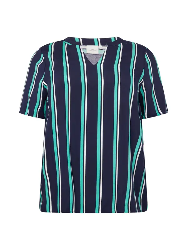 ONLY Carmakoma ONLY Carmakoma Bluza 'CARBABOOST'  temno modra / žad / bela