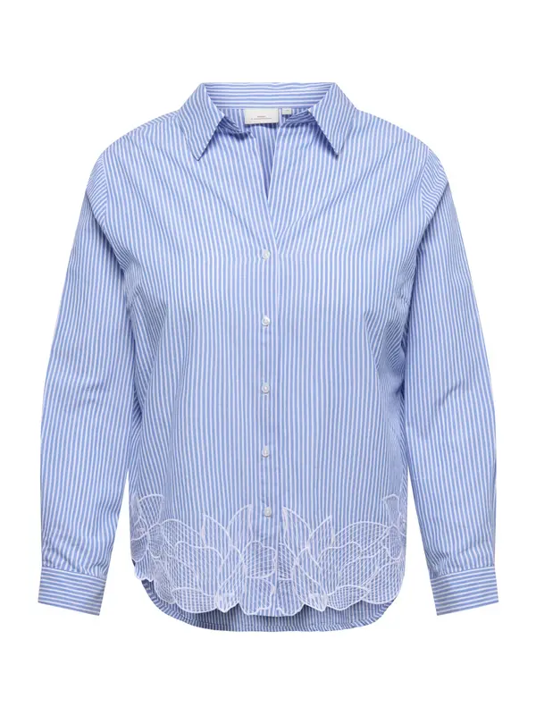 ONLY Carmakoma ONLY Carmakoma Bluza 'Carcetina'  svetlo modra / bela