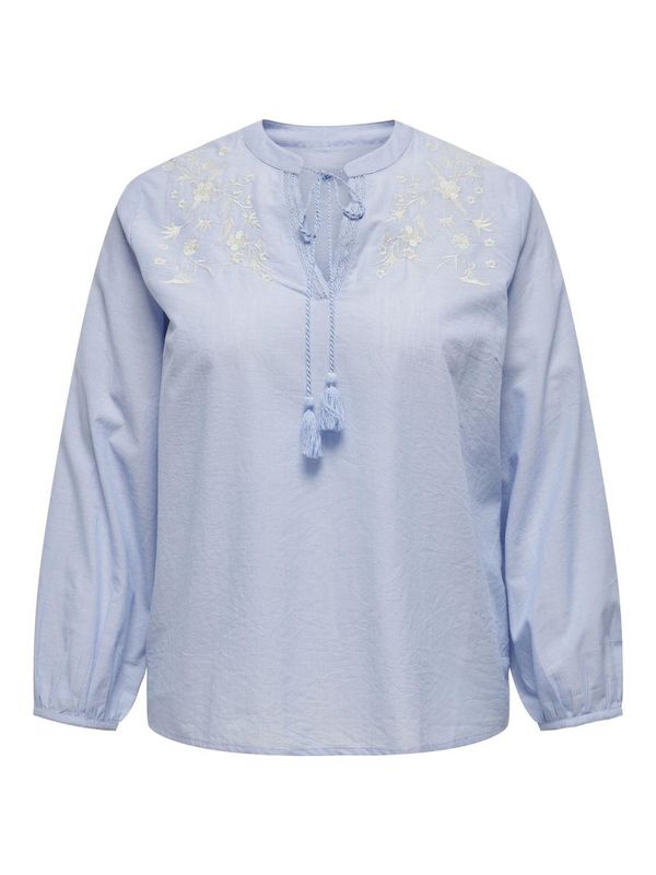 ONLY Carmakoma ONLY Carmakoma Bluza 'CARLessy'  svetlo modra / bela