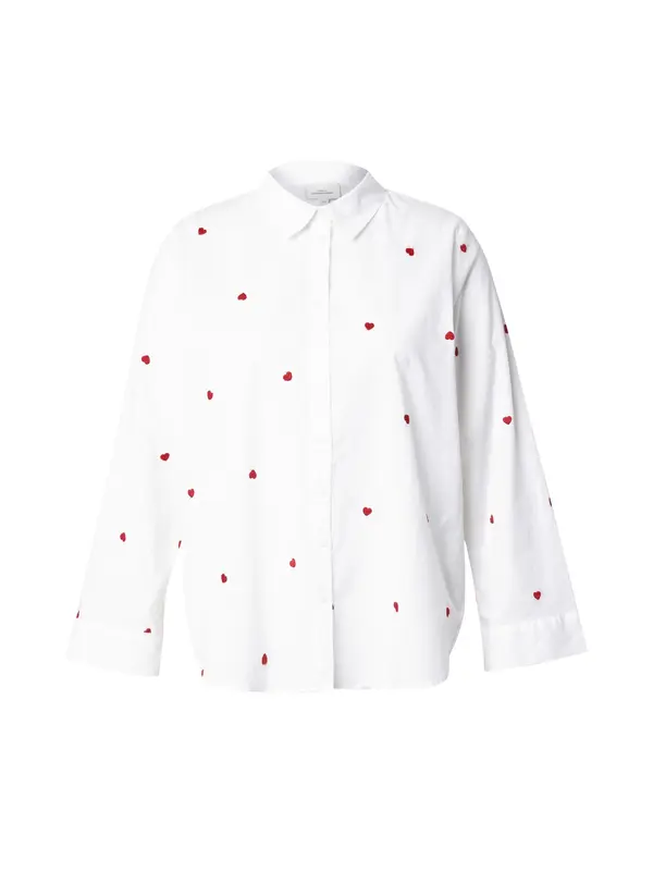ONLY Carmakoma ONLY Carmakoma Bluza 'CARNew Lina Grace'  rdeča / bela