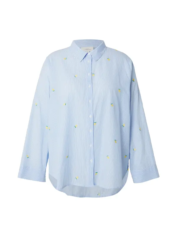 ONLY Carmakoma ONLY Carmakoma Bluza 'CARNEW LINA GRACE'  svetlo modra / rumena / zelena / bela