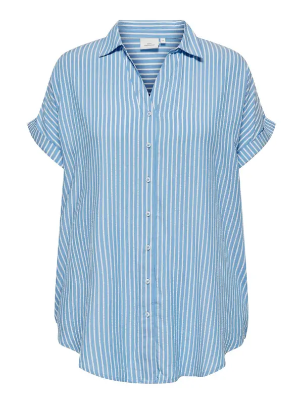 ONLY Carmakoma ONLY Carmakoma Bluza 'CARPENNA'  moder denim / bela