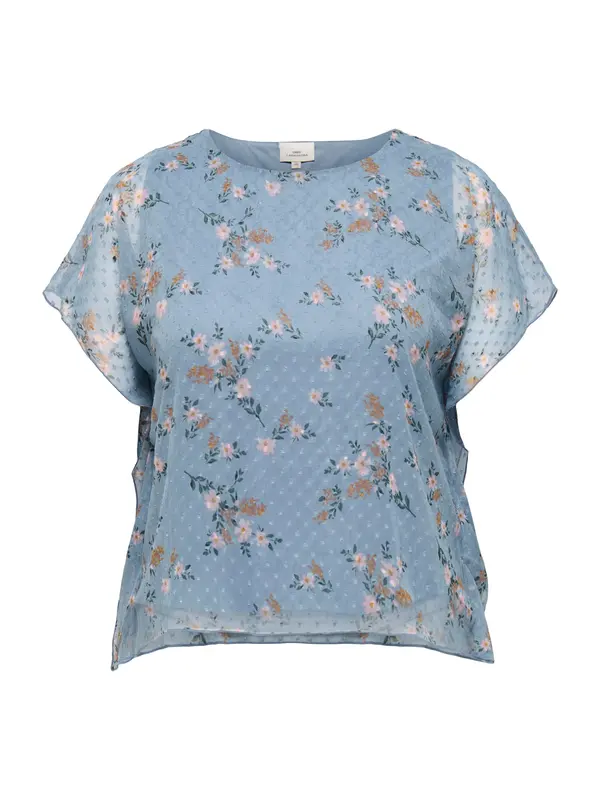 ONLY Carmakoma ONLY Carmakoma Bluza 'CARSigrid'  golobje modra / rjava / smaragd / roza