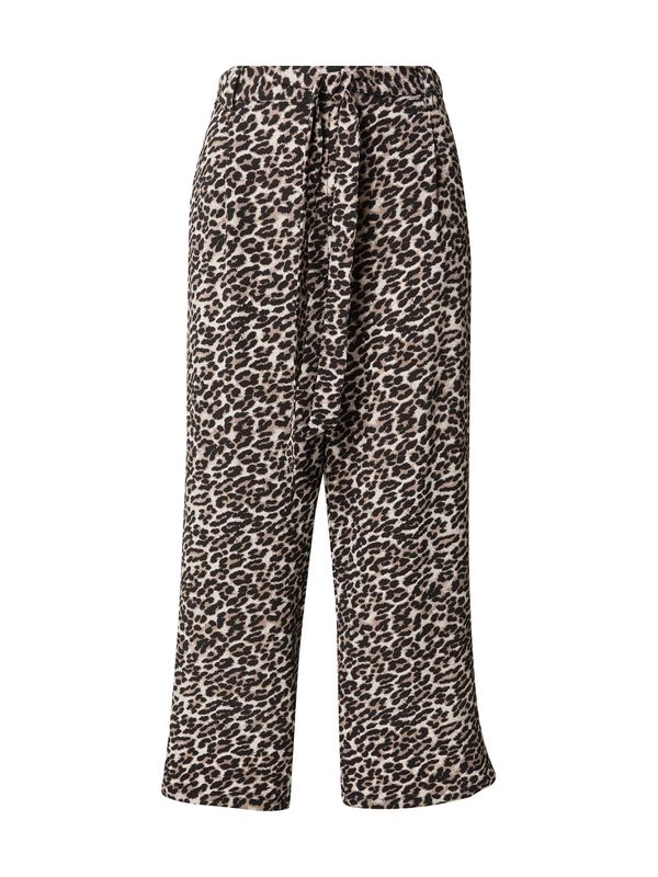 ONLY Carmakoma ONLY Carmakoma Hlače z naborki 'CARLux'  bež / kamela / črna