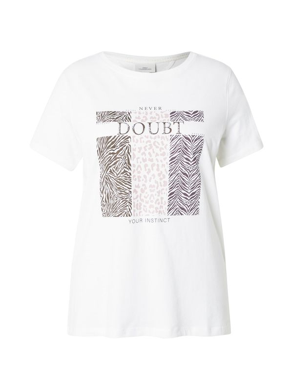 ONLY Carmakoma ONLY Carmakoma Majica 'CARBRINNA'  nude / čokolada / srebrna / bela