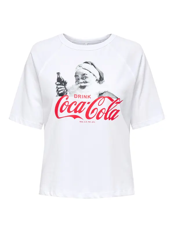 ONLY Carmakoma ONLY Carmakoma Majica 'CARCoca Cola Xmas'  rdeča / črna / bela