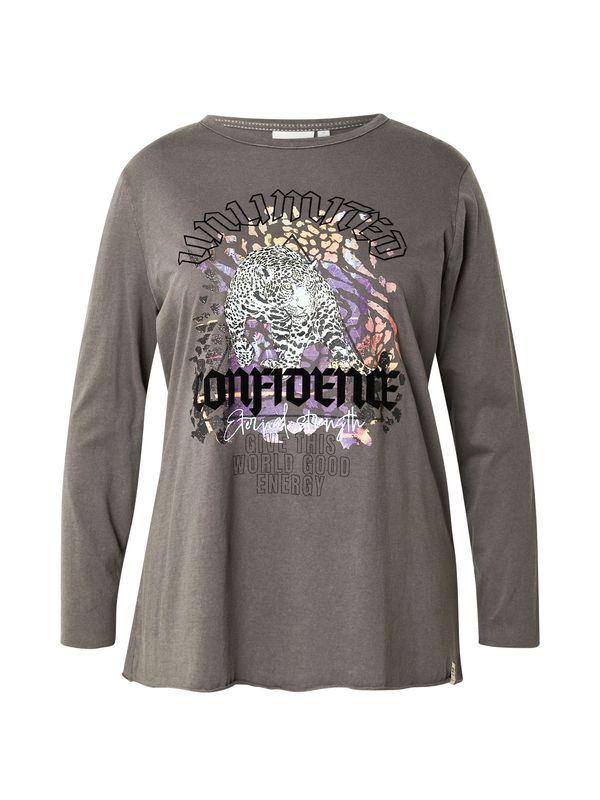 ONLY Carmakoma ONLY Carmakoma Majica 'CARMIKO'  svetlo modra / temno siva / oranžna / črna