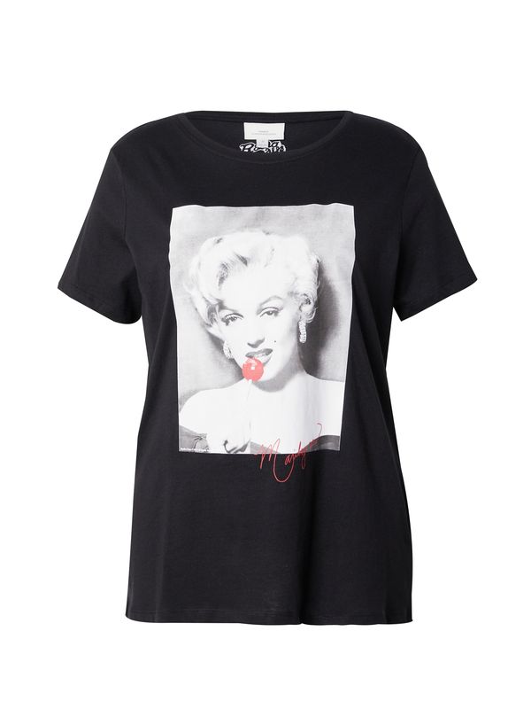 ONLY Carmakoma ONLY Carmakoma Majica 'CARNEWMARILYN'  siva / svetlo siva / krvavo rdeča / črna