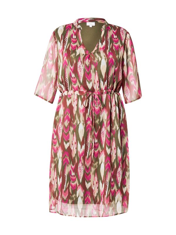 ONLY Carmakoma ONLY Carmakoma Obleka 'CARAUGUSTINA'  oliva / roza / bela