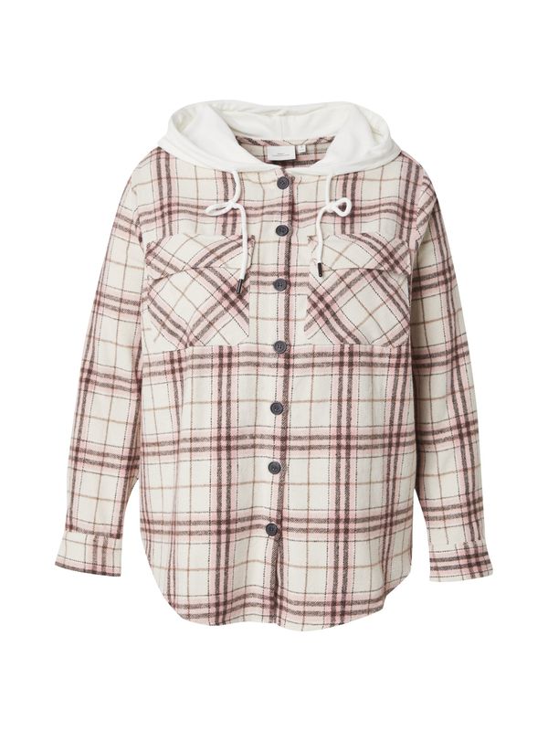 ONLY Carmakoma ONLY Carmakoma Prehodna jakna 'CARSLOPE'  temno rjava / roza / bela / off-bela