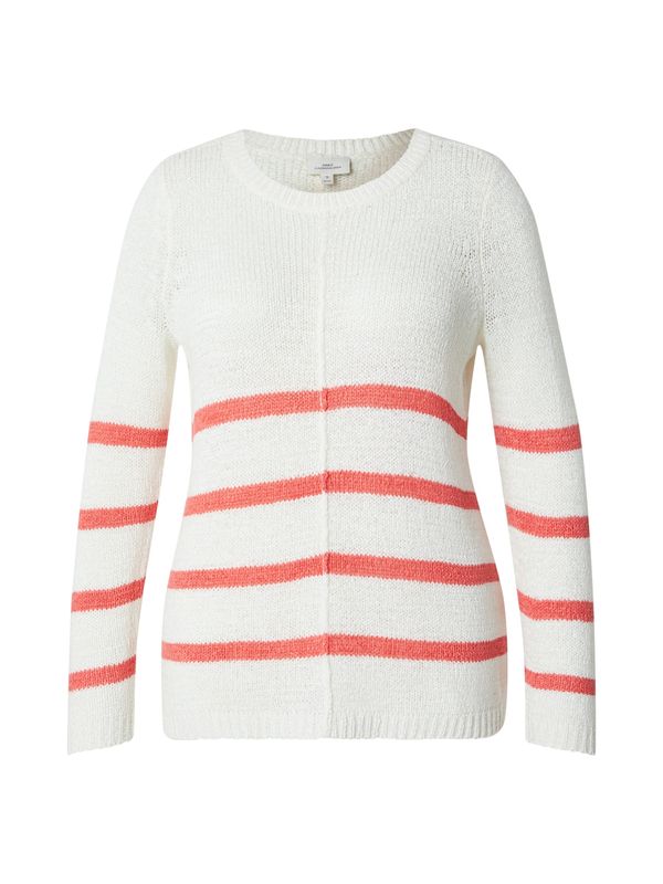 ONLY Carmakoma ONLY Carmakoma Pulover 'CARNEW FOXY'  svetlo rdeča / bela