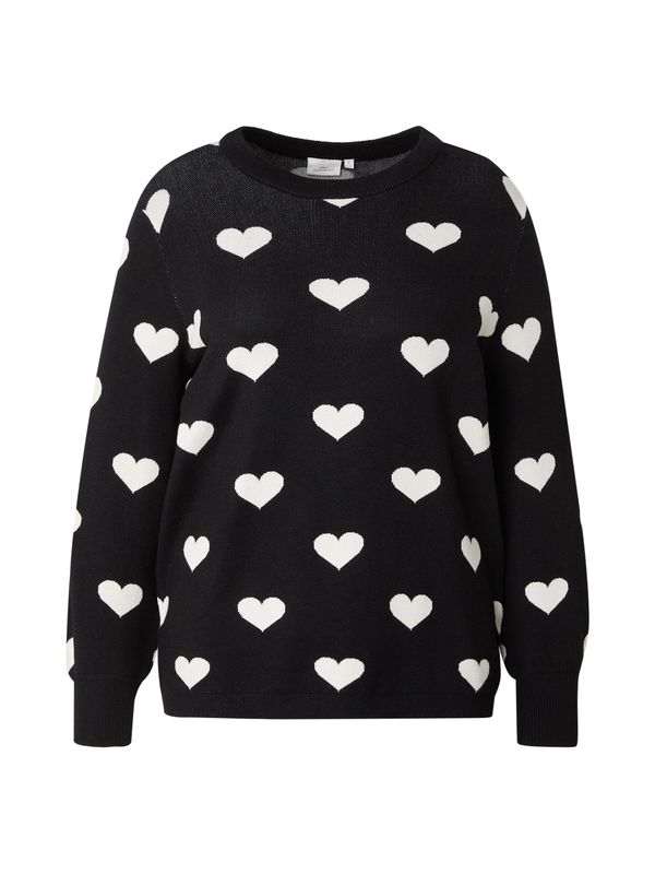 ONLY Carmakoma ONLY Carmakoma Pulover  črna / bela