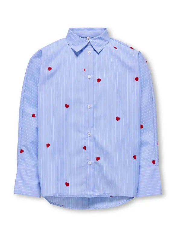 ONLY GIRLS ONLY GIRLS Bluza 'KOGNEW'  golobje modra / temno rdeča / off-bela