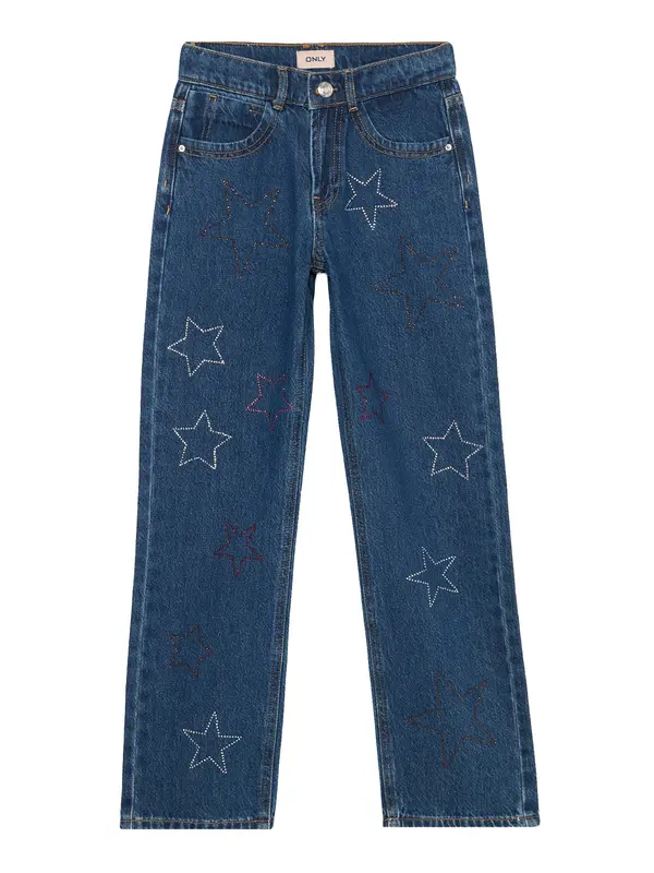 ONLY GIRLS ONLY GIRLS Kavbojke 'KOGCARLY'  moder denim / roza / pegasto rdeča / srebrna