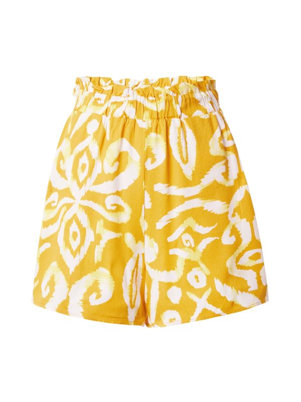 ONLY ONLY Hlače 'ALMA'  žafran / bela