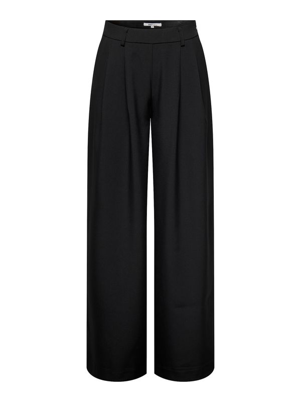 ONLY ONLY Hlače z naborki  črna