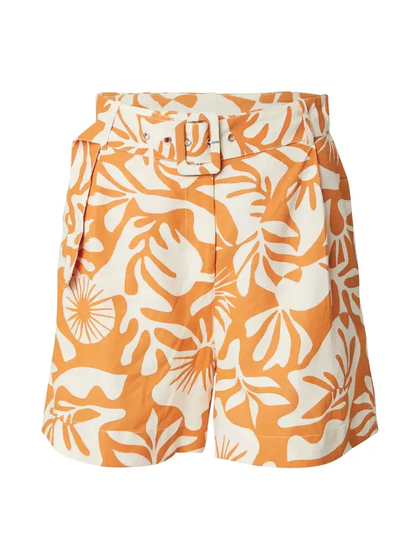 ONLY ONLY Hlače z naborki 'ONLJAKIRI'  mandarina / bela