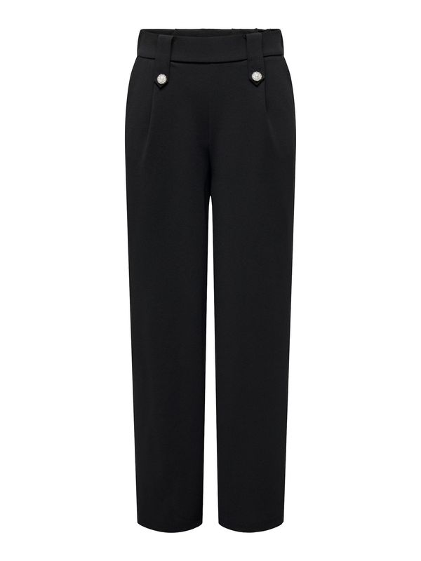 ONLY ONLY Hlače z naborki 'ONLSania'  črna / biserno bela