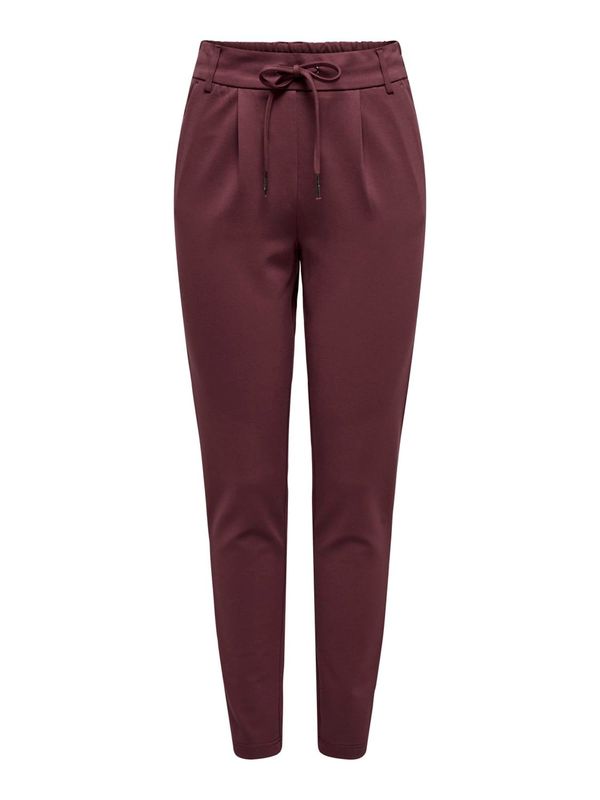 ONLY ONLY Hlače z naborki 'Poptrash'  vinsko rdeča