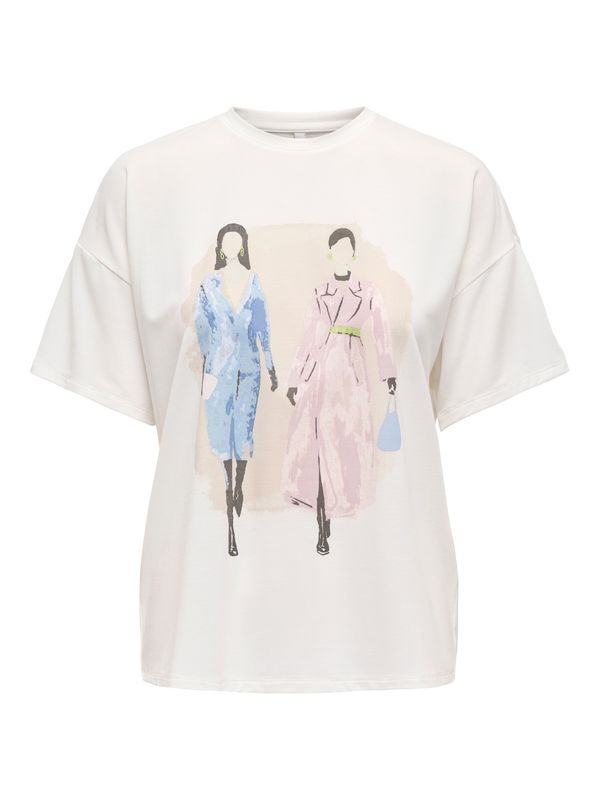 ONLY ONLY Majica  bež / nebeško modra / roza / bela