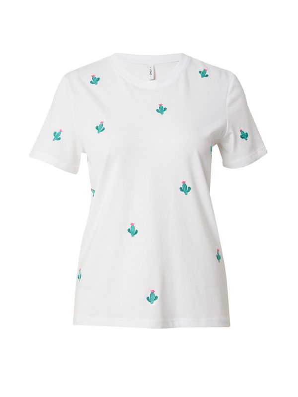 ONLY ONLY Majica 'KETTY'  turkizna / smaragd / pitaja / bela