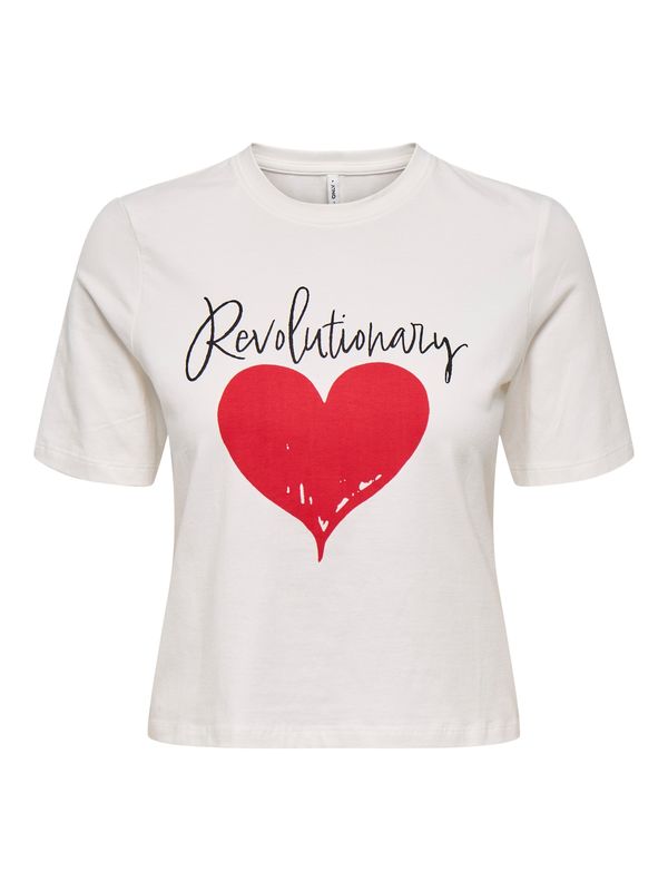 ONLY ONLY Majica  krvavo rdeča / črna / off-bela