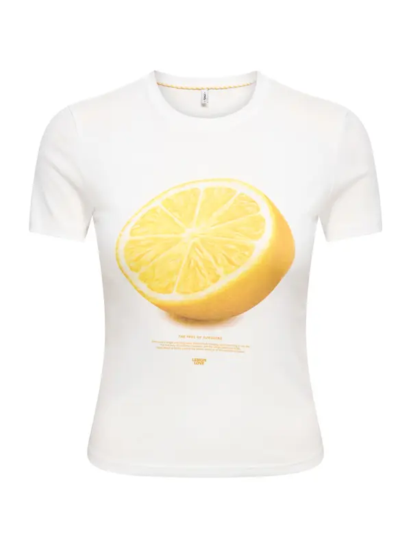 ONLY ONLY Majica  limonino-rumena / svetlo rumena / bela / off-bela