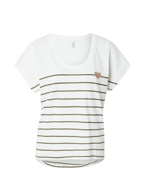 ONLY ONLY Majica  oliva / bela