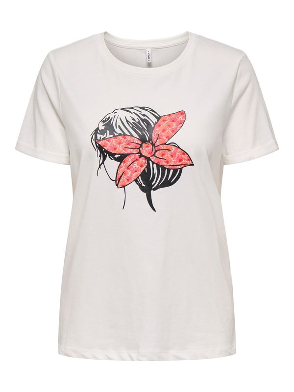 ONLY ONLY Majica 'ONLCARRIE'  oranžna / roza / črna / bela