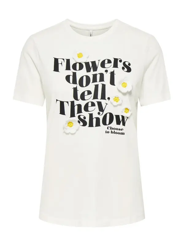 ONLY ONLY Majica 'ONLCILLE DAISIES'  rumena / črna / off-bela