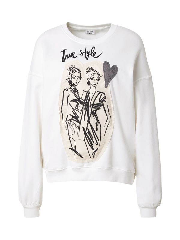 ONLY ONLY Majica 'ONLCOLLIE'  siva / črna / bela / volneno bela