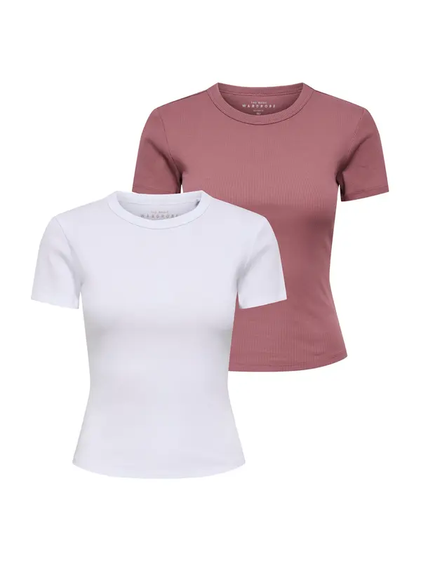 ONLY ONLY Majica 'ONLEasy'  magenta / bela