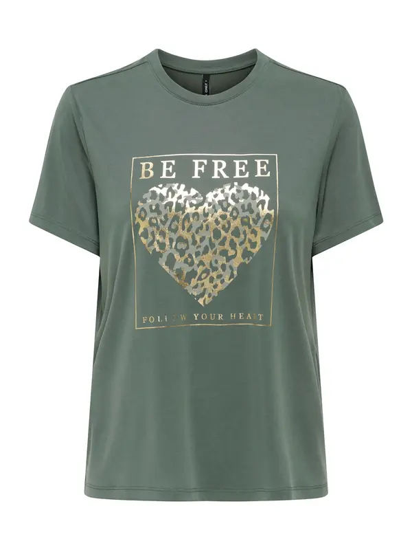 ONLY ONLY Majica 'ONLFree Life'  zlata / jelka / bela