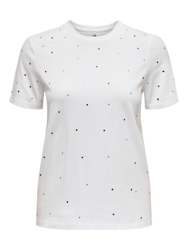 ONLY ONLY Majica 'ONLGLOBE'  črna / srebrna / bela