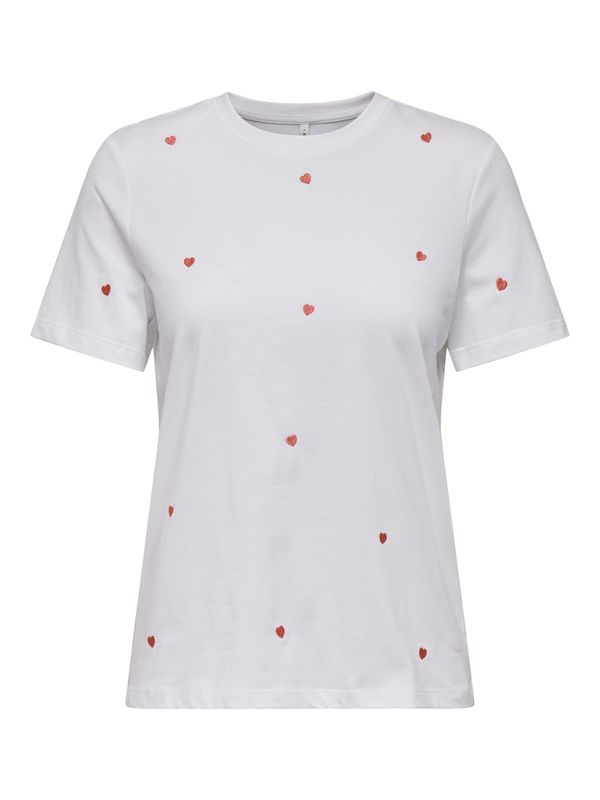 ONLY ONLY Majica 'ONLKETTY'  rdeča / bela