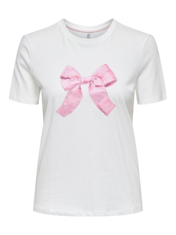 ONLY ONLY Majica 'ONLKIRA'  svetlo roza / bela