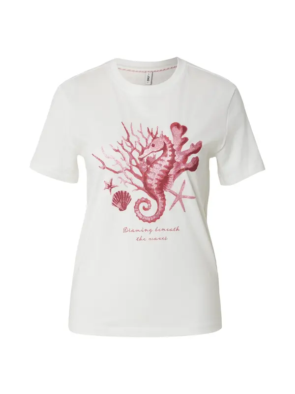 ONLY ONLY Majica 'ONLKITA'  pitaja / rosé / srebrna / off-bela