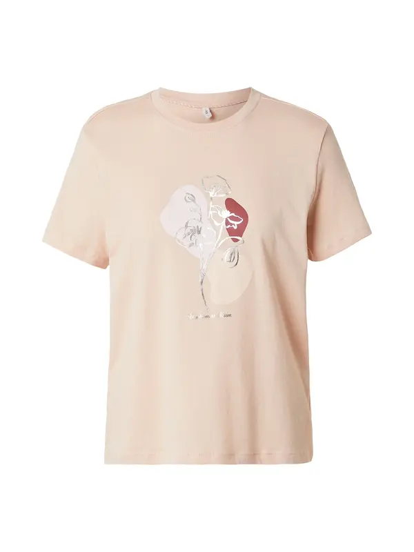 ONLY ONLY Majica 'ONLKITA'  roza / puder / temno rdeča / srebrna