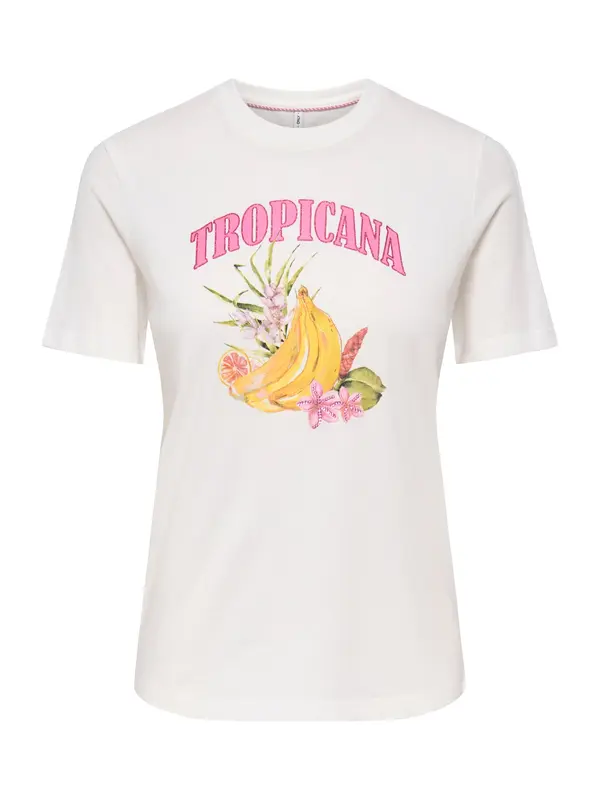 ONLY ONLY Majica 'ONLKITA'  rumena / travnato zelena / roza / off-bela